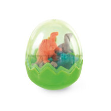 Rubber Eraser Set 8 Dinosaur Rubbers in Egg Shaped Box